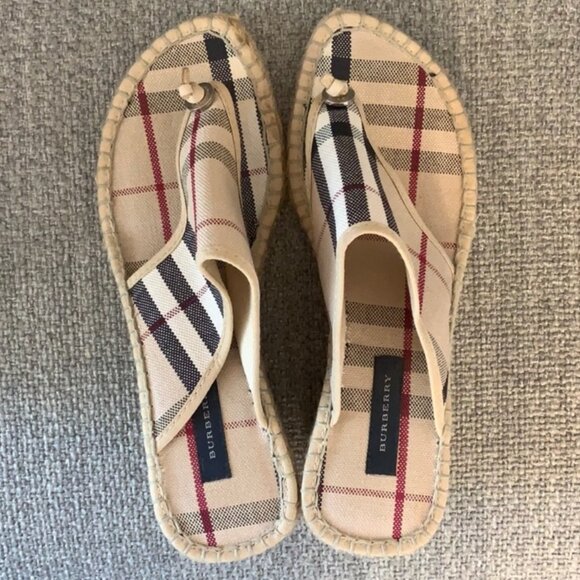 Burberry Wedge Flip-Flop EUC Size 5 - Picture 3 of 7